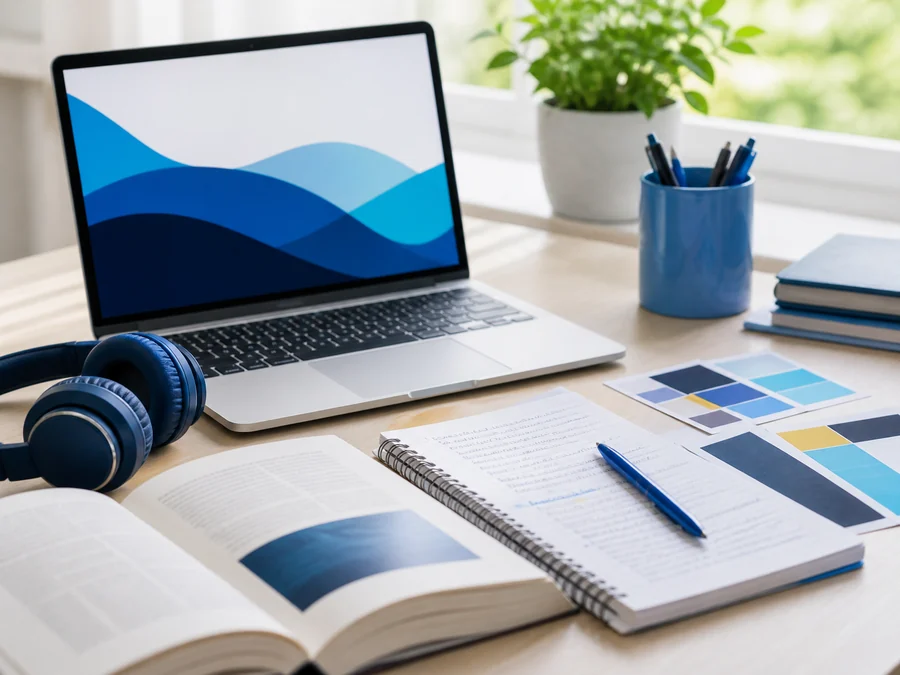 Espacio de estudio para inglés, diseño digital y comprensión lectora